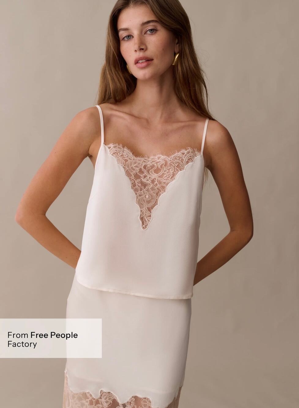 New O.P.T few Moda Dua satin lace cami tank top sz 4